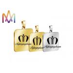 SS304 Polished Rectangle Dangle Custom Engraving Charms for sale
