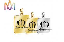China SS304 Polished Rectangle Dangle Custom Engraving Charms supplier