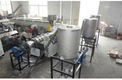 China PVC Double Screw Granule Plastic Machine , Hot Cutting Plastic Pelletizer Extruder supplier