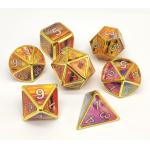 Multicolor Brass RPG Dice Set Hand Carved For Dungeons And Dragons for sale