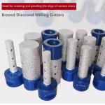 Stone Carving Brazed Diamond Tools , Edge Grinding Diamond Milling Cutters for sale
