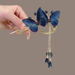 Customizable Dual Butterfly Hairpin – Vintage Bridal Elegance with Gemstone Accents & Versatile Wear for sale
