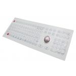 107 Keys White Industrial Membrane Keyboard Optical 800 DPI Trackball for sale