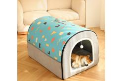 China Foldable 2 In 1 Washable Cozy Pet Cave Bed With Removable Cushion supplier