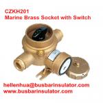 10A/16A marine brass socket with switch CZKH109 IP56 adopted standard DIN89263 for sale