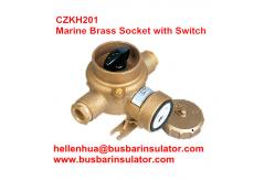 China 10A/16A marine brass socket with switch CZKH109 IP56 adopted standard DIN89263 supplier