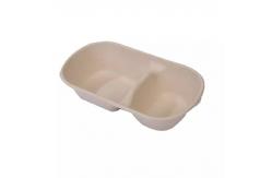 China Eco Friendly Wheat Straw 2 Compartment Disposable Food Containers Lunch Box With Lid supplier