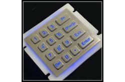 China Luminous Access Control 304 Stainless Steel Keyboard Metal Waterproof 16 Key supplier