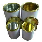 1 Gallon Paint Pail Bucket 0.21mm 4 Color Tin Pail With Lid for sale