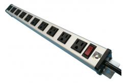 China 10 Way Outlets Multi Outlet Power Strip with Surge Protector / Circuit Breaker supplier