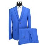 Adults Slim Fit Tailored Suits Men'S Blue Business Pure Color OEM Service for sale