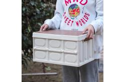 China Car Storage Box , Camping Folding Box Multifunctional Wooden Lid supplier