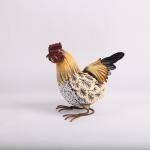 ODM Metal Hen Garden Ornament Recyclable Metal Hen Yard Art Colourful for sale