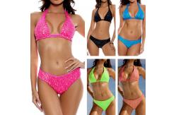 China Solid Bikini Swimming Suits Ruched Design For Youthful supplier