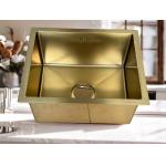 Luxury Gold  Toned SUS304 Stainless Steel Square Kitchen Sink with  Efficient Drainage Design for sale