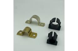China High Temperature Resistent Gold Zinc Pipe Omega Cushion Clamps supplier