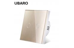 China 2gang White Glass Switches 5W - 150W Led Touch Switch Tempered Glass Panel supplier