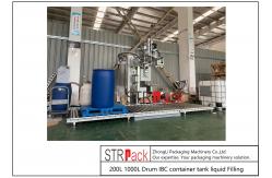 China Liquid Bucket Filling Machine For 200L 1000L Drum IBC Container Tank supplier