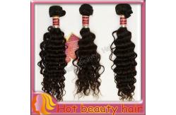 China Weft Deep Wave Peruvian Virgin Remy Human Hair Extensions Black 14 - 28 supplier