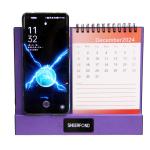 Custom 2024 Multifunctional Wireless Charged Desk Calendar Modern Fashion