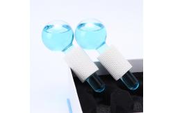 China Home Facial Cooling Ice Globes Roller , Eye Cooling Globes With Foam Handle supplier