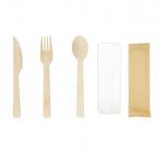 Biodegradable Bamboo Compostable Cutlery Set Bulk 3 In 1 for sale