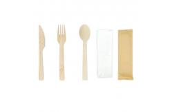 China Biodegradable Bamboo Compostable Cutlery Set Bulk 3 In 1 supplier