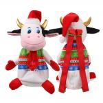 3D Modeling 30cm Christmas Cow Plush Backpack For Kids