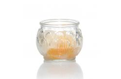 China Mini Labelled Storage Jars Pudding Transparent Glass Container supplier