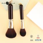 5pcs Customizable Travel Makeup Brush Set Wooden Handle Aluminium Ferrule And 100% Synthetic Hair for sale