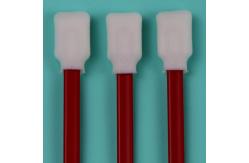 China 707 Lint Free Rectangle Sponge Stick Printer Foam Cleaning Swabs With Red Handle supplier