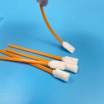 Multi Purpose 5 Inch Cleaning Swabs Orange Rectangular Foam Tips Durable PP Handles Non Shedding Design for sale