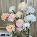 3-Headed Chrysanthemum Imitation Authentic Bouquet Wedding Flowers High End Touching Silk Flower Finished Decoration Living Room Decoration for sale