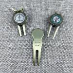 Antique Gold Soft Enamel Golf Divot Tools and Ball Marker with Magnet for sale