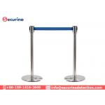 Stainless Steel Stanchion Queue Post Crowd Control Retractable Belt Barrier