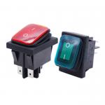 Oil Proof 4 Pin 2 Position On Off Red Green Lamp Rocker Switch With Indicator Light for sale