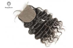 China 8A 4*4 Lace Loose Deep Wave Lace Closures , Peruvian Curly Hair Closure supplier