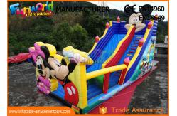 China Pvc Mickey Mouse Commercial Inflatable Bounce House With Slide Easy To Carry supplier