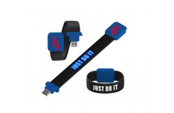 China Shiny When Reading On Computer Silicone Wristband Usb With LED Light Laser Logo supplier