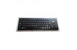 China Electroplated Black Rugged Vandalproof IP65 Compact Panelmount Stainless Steel Keyboard With Trackball supplier