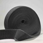 25mm Elasticated Velcro 100% Nylon Stretch Hook And Loop Black for sale