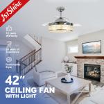 Home Hotel Office 42 Blade Size Ceiling Fan with Low Energy Crystal Light and AC Motor for sale