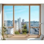 Large Size 1.4mm Aluminium Frame Fixed Glass Window Custom With Tempered Glass for sale