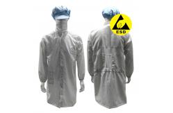 China 5mm Grid ESD Antistatic Safety Coat Breathable Mesh Back For Cleanroom supplier