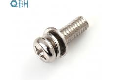 China Stainless Steel Phillips Pan Head Screw With Flat Washer And Spring Washer supplier