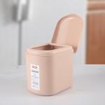 1.6L Rectangle Desktop Plastic Dustbin With Clamshell Lid
