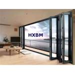 Large Opening Double Glazed Folding Door Wood Color Aluminium Frame Bifold Doors for sale