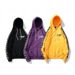 Arm Strap Embroidery Mens Oversized Pullover Hoodie With Hand Warming Pockets