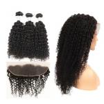 Natural Color Kinky Curly Hair Extensions Human Hair For Black Women for sale