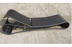 China UV Resistant Black Wicker Sun Lounger For Open Air Bar And Cafe supplier